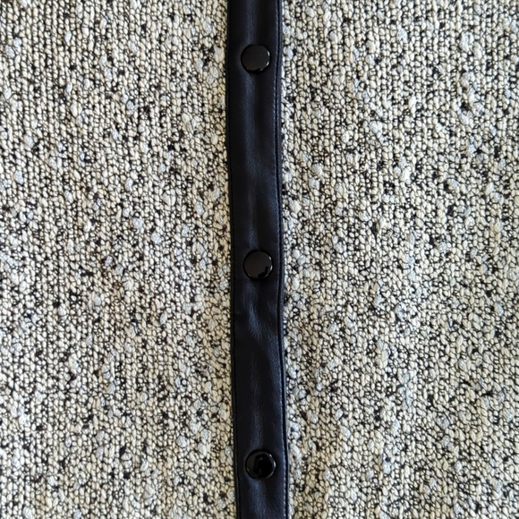 Talbots, Sparkle Button Down Cardigan, Worn Once, Faux Leather Trim, Size M - Picture 3 of 3